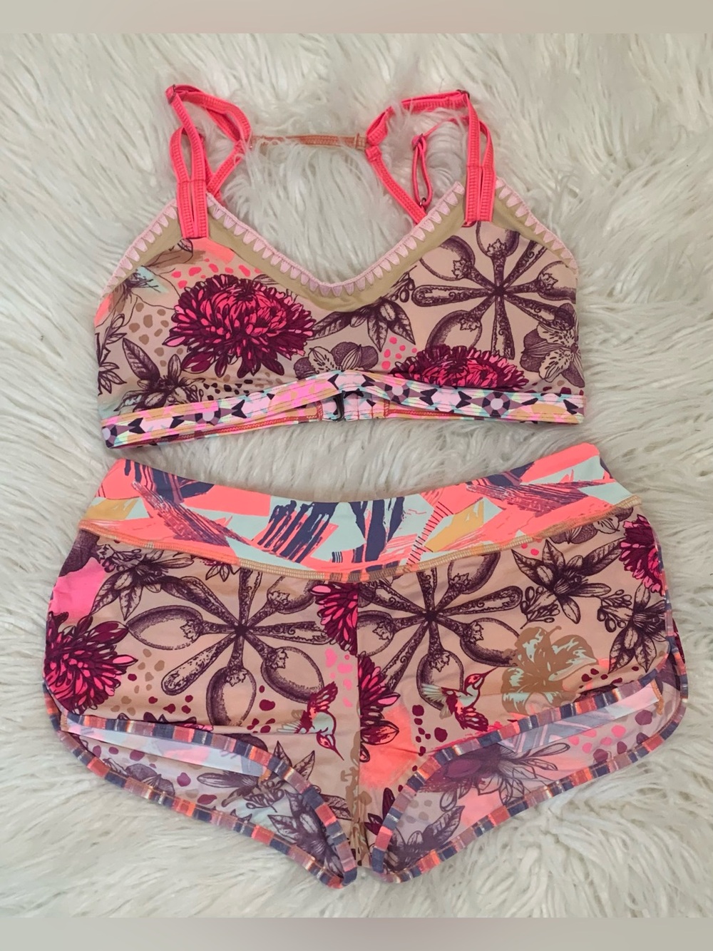 Maaji Tie-Dye Swim Bikini Top & Bottom - Pink & Purple